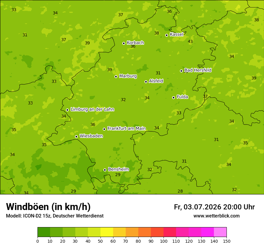 Maximale Windböen