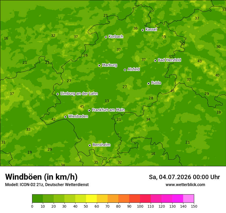 Maximale Windböen
