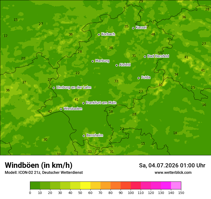 Maximale Windböen