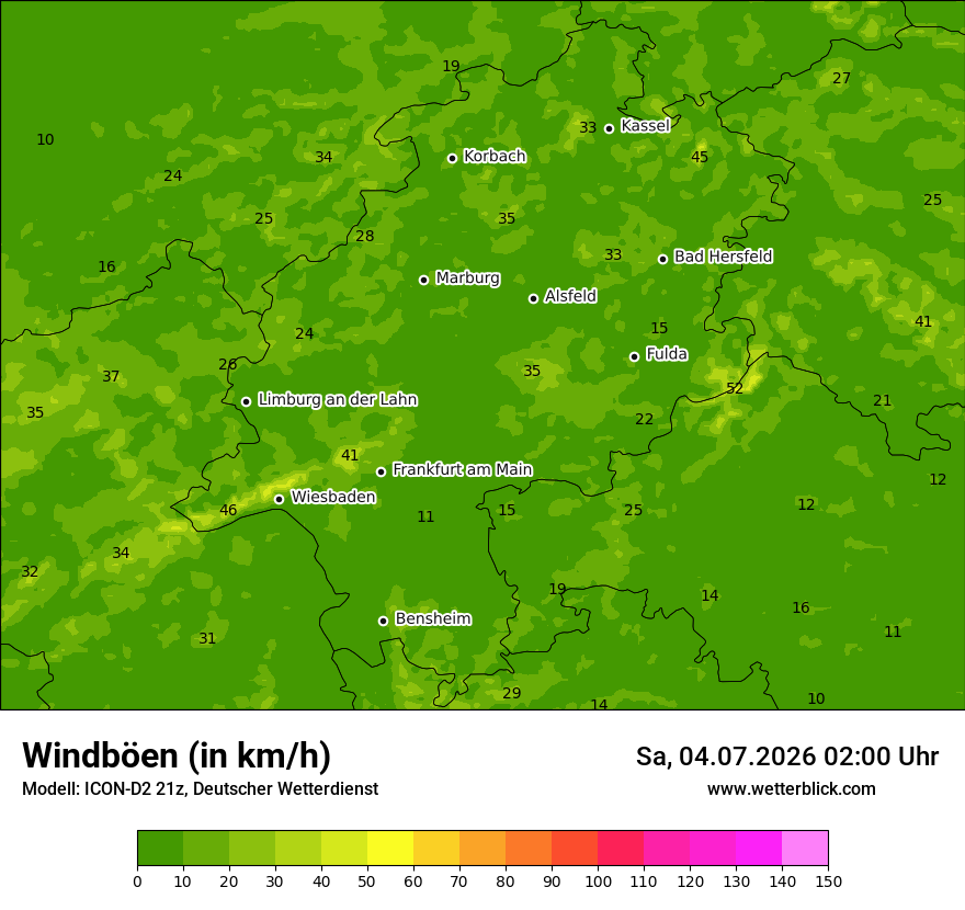 Maximale Windböen