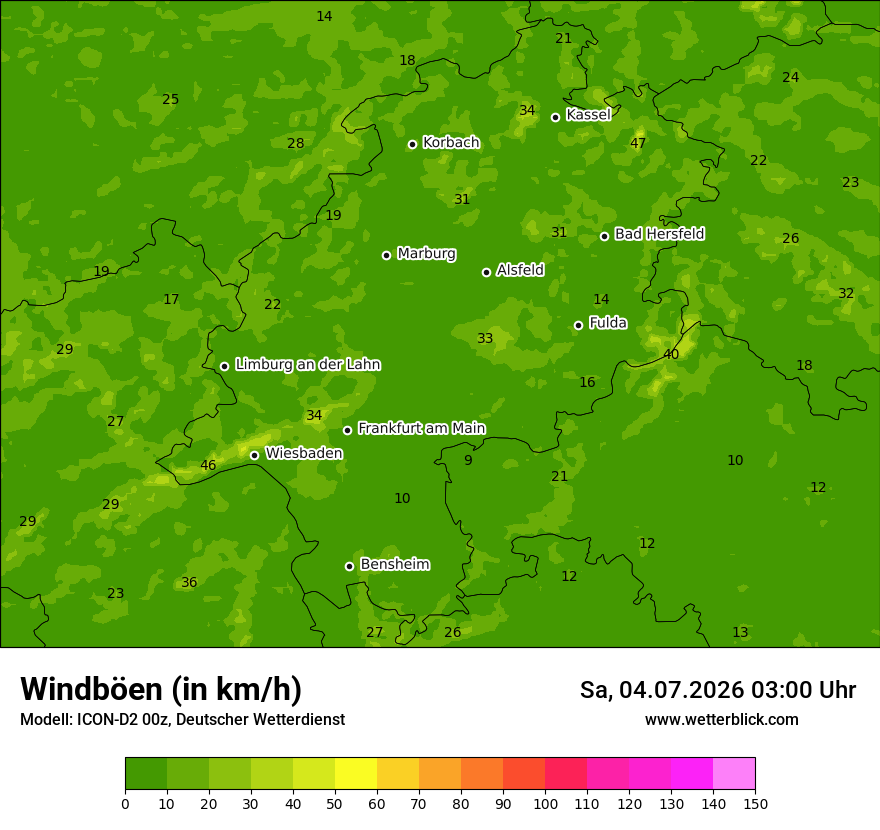 Maximale Windböen