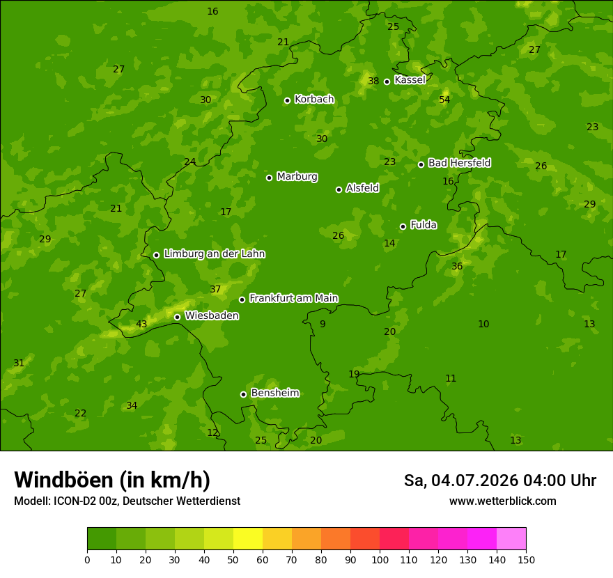 Maximale Windböen