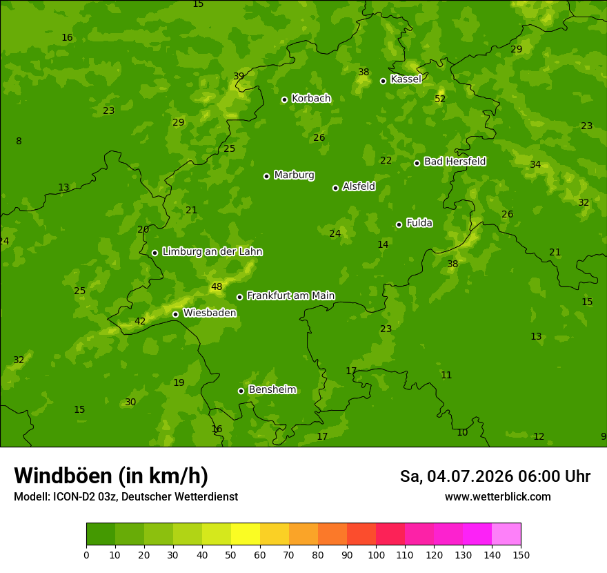 Maximale Windböen