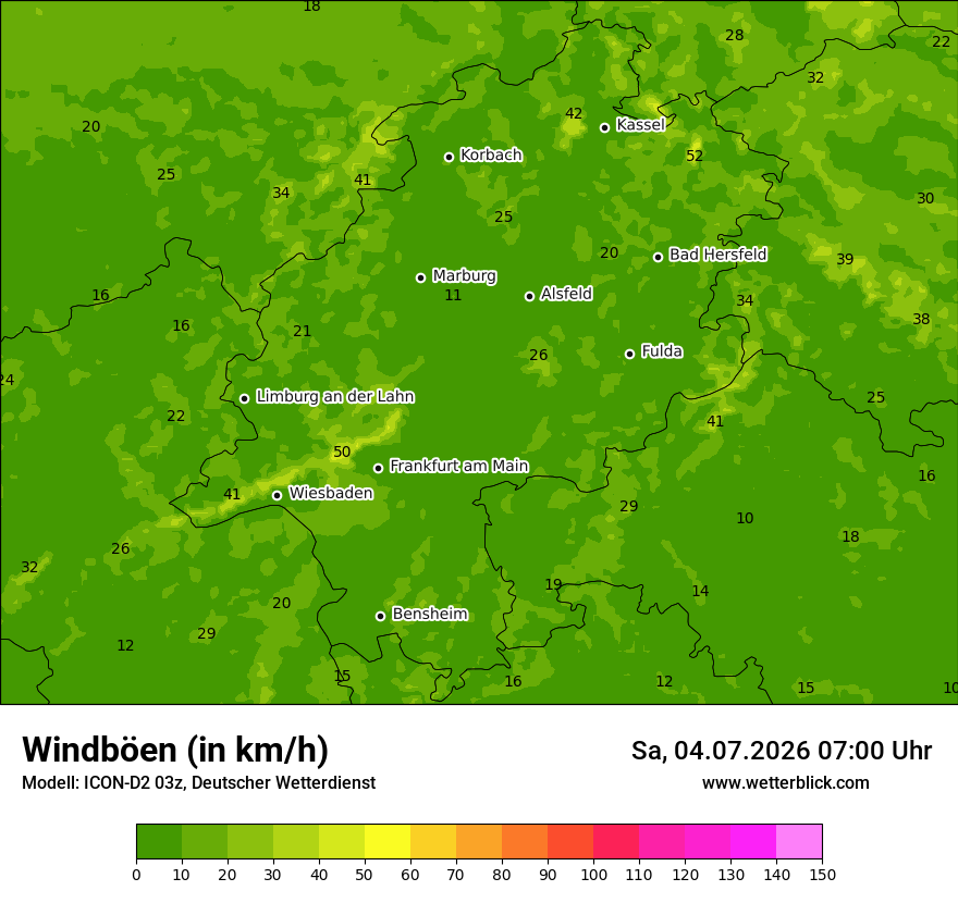 Maximale Windböen
