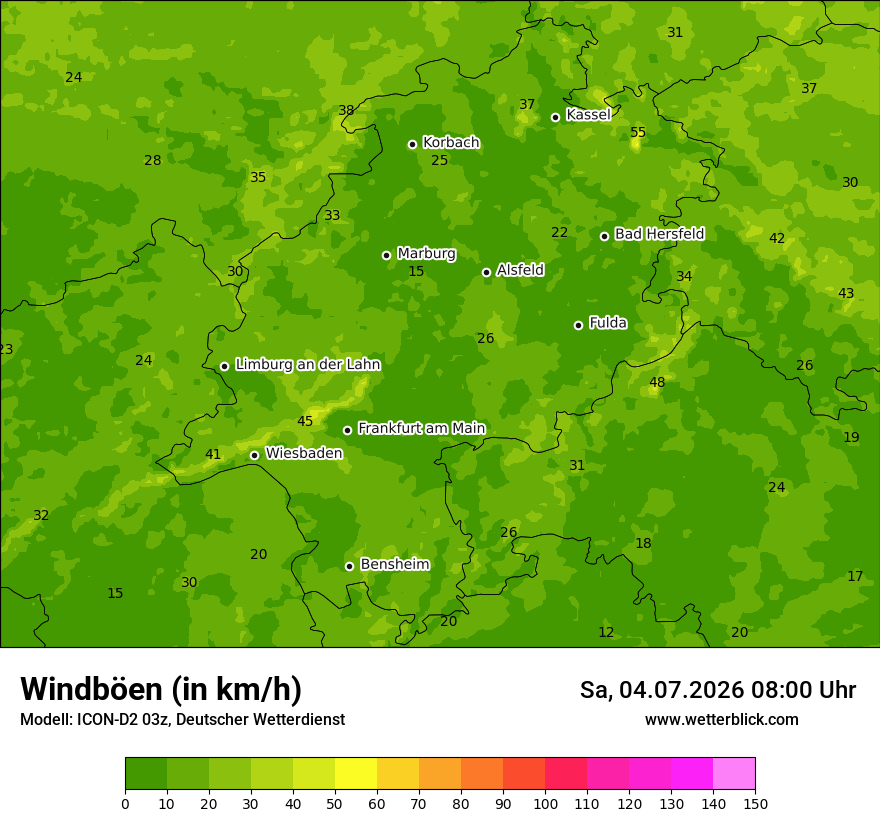 Maximale Windböen