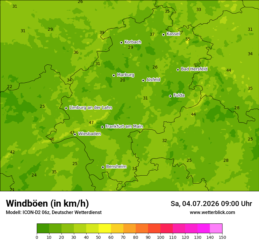 Maximale Windböen