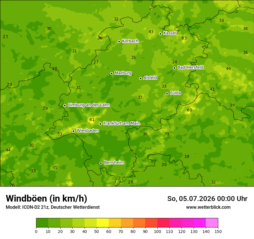 Maximale Windböen
