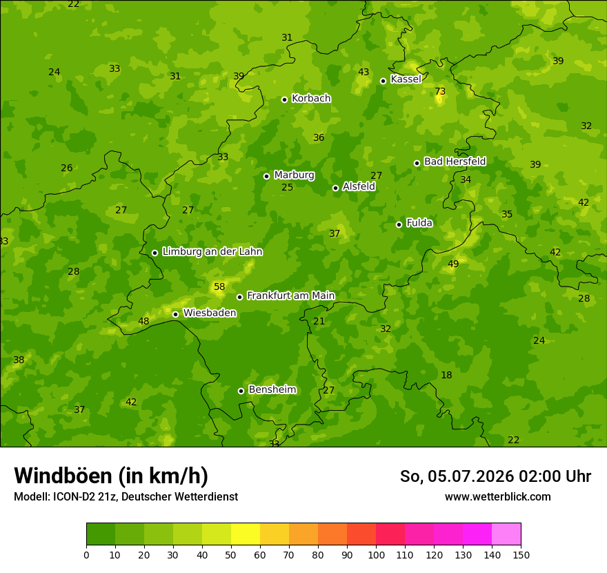 Maximale Windböen