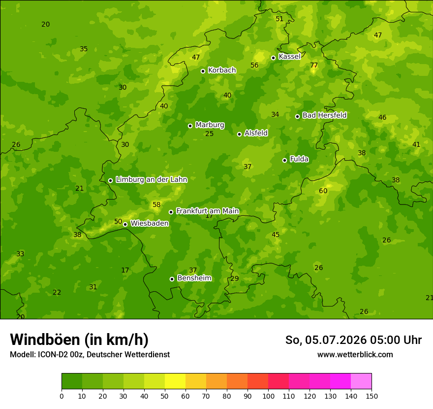 Maximale Windböen