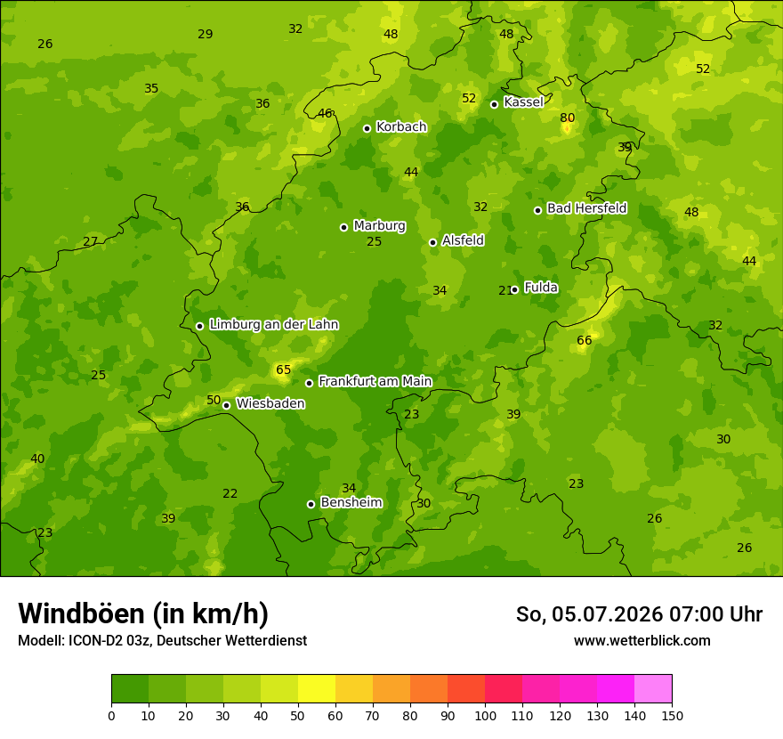 Maximale Windböen