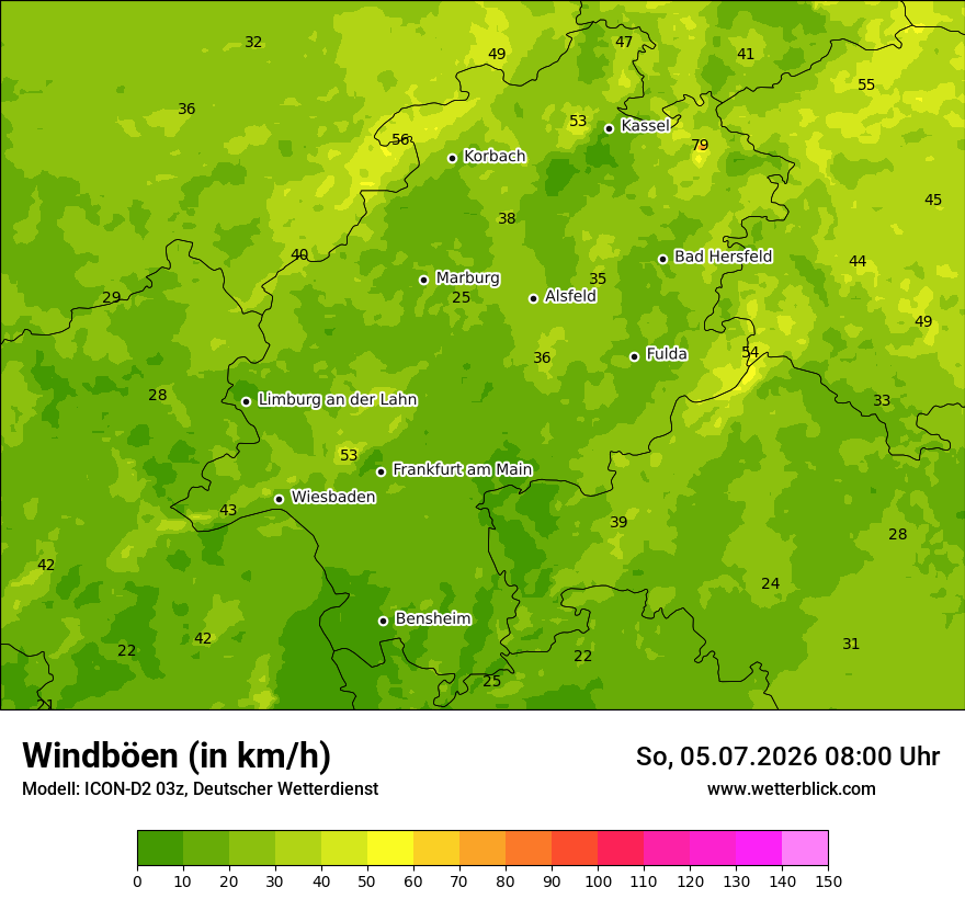 Maximale Windböen