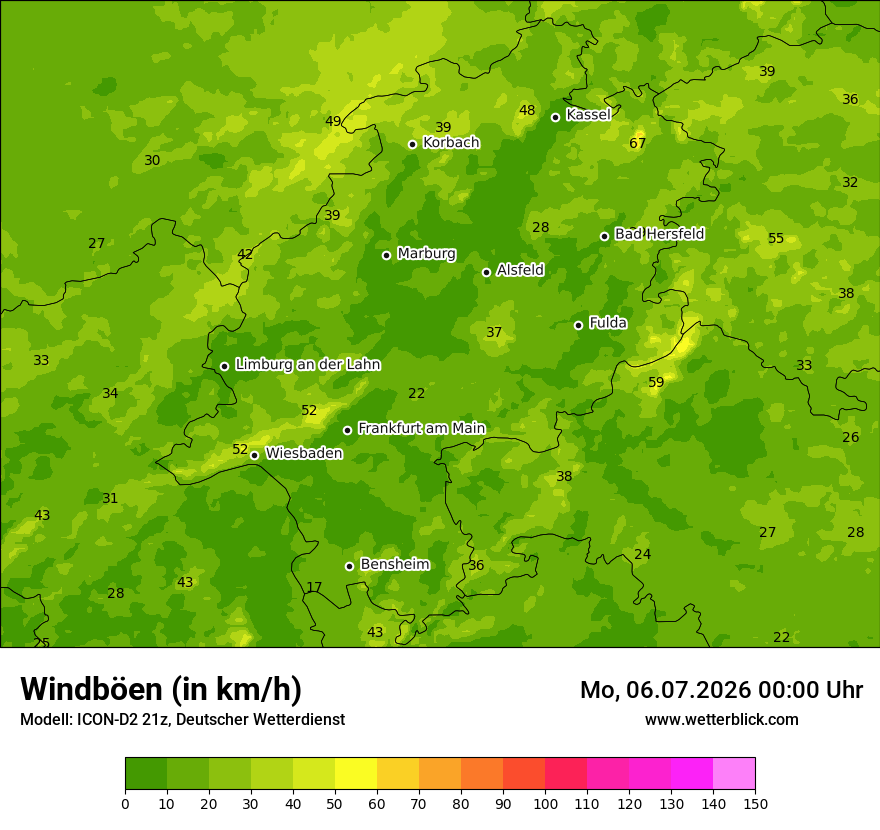 Maximale Windböen