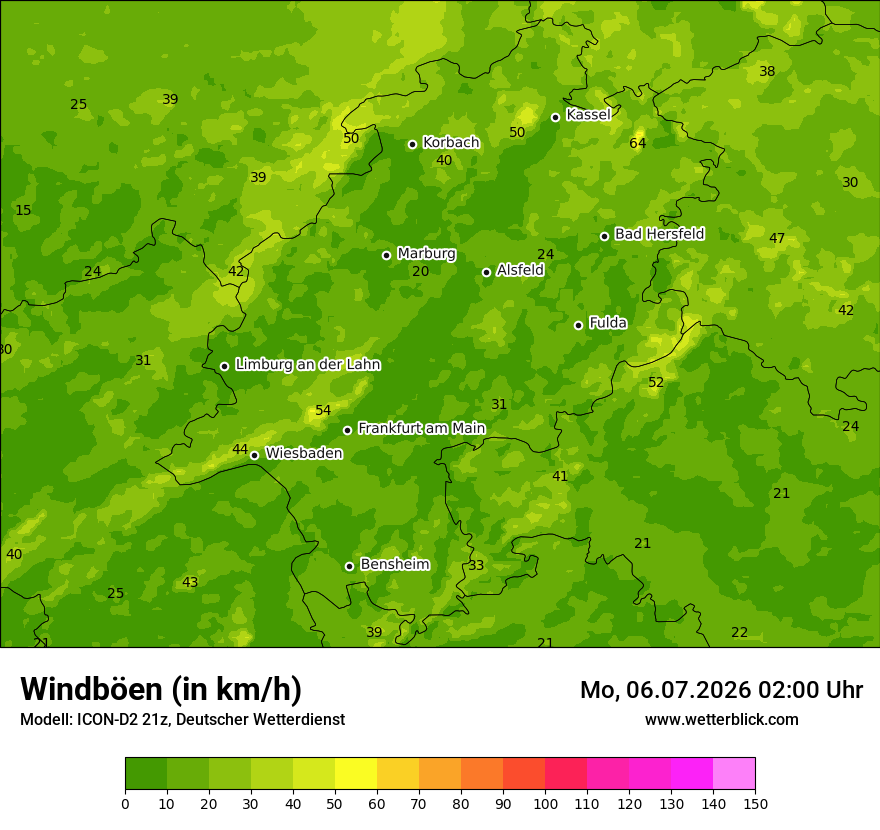 Maximale Windböen