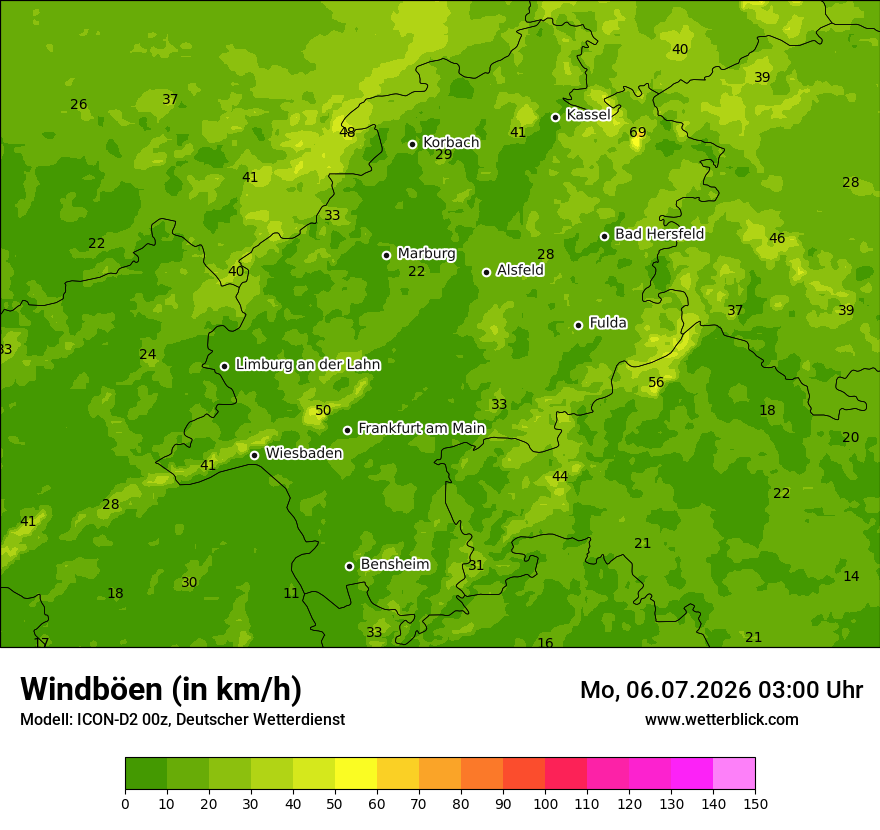 Maximale Windböen