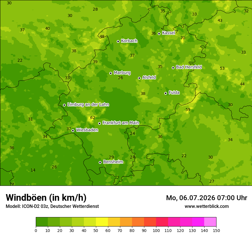 Maximale Windböen