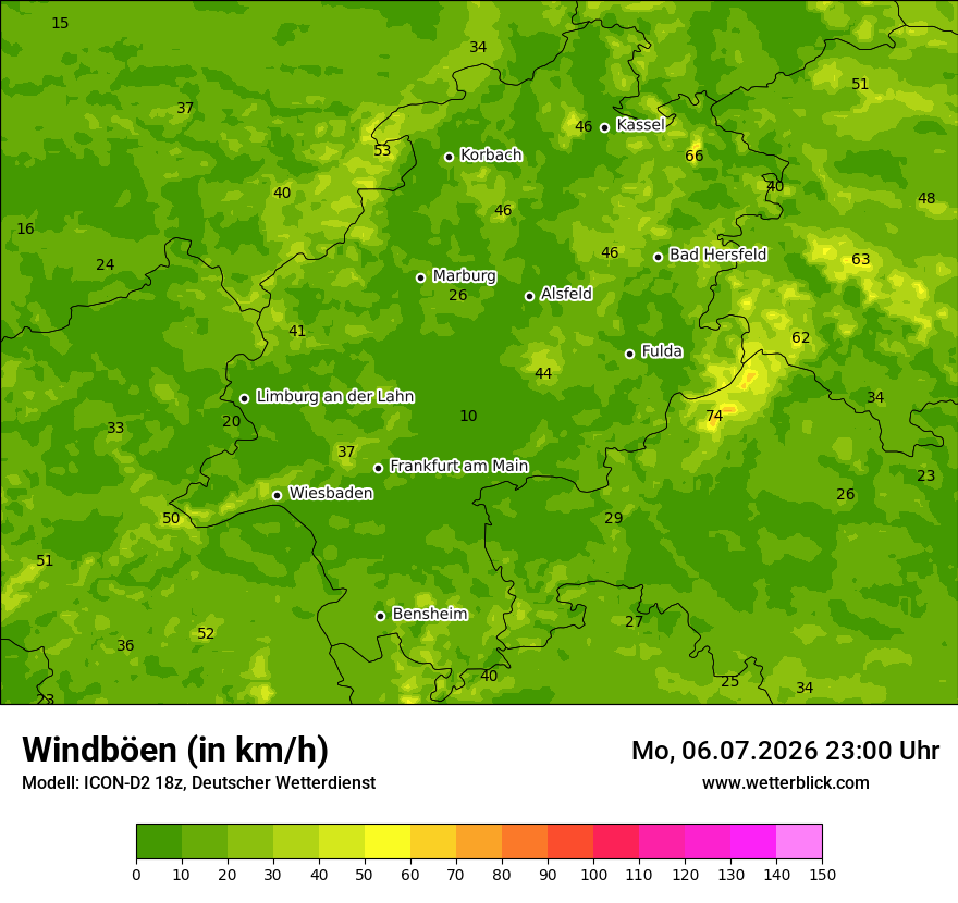 Maximale Windböen