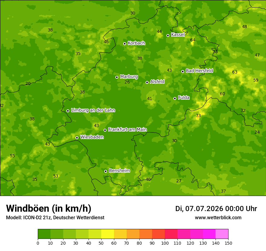 Maximale Windböen