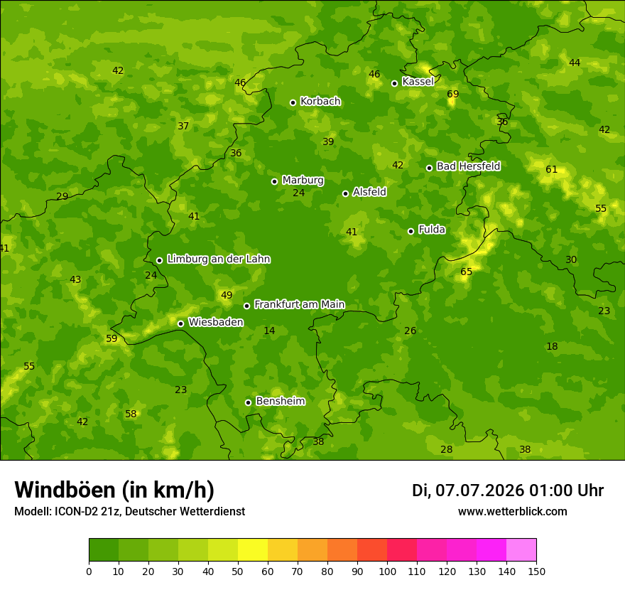 Maximale Windböen
