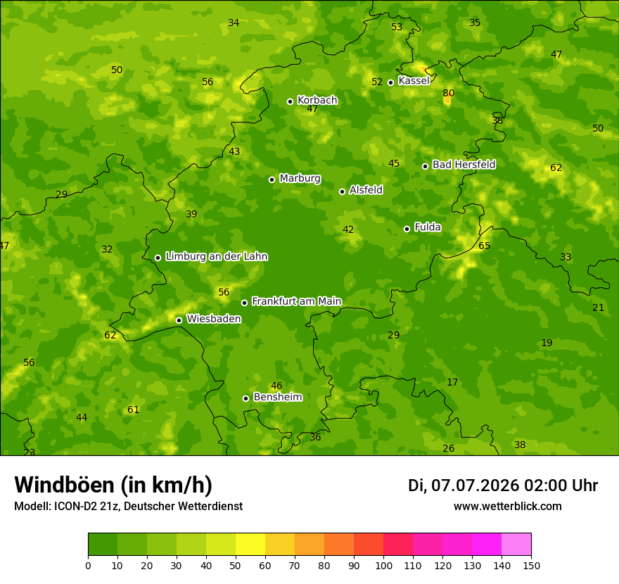 Maximale Windböen