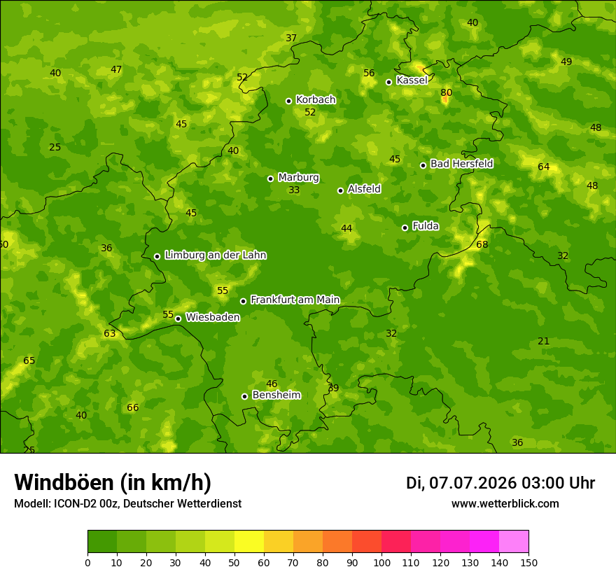 Maximale Windböen