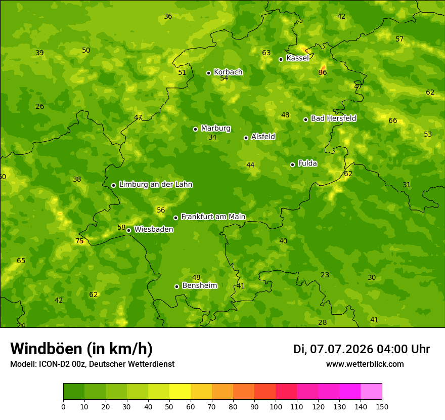 Maximale Windböen