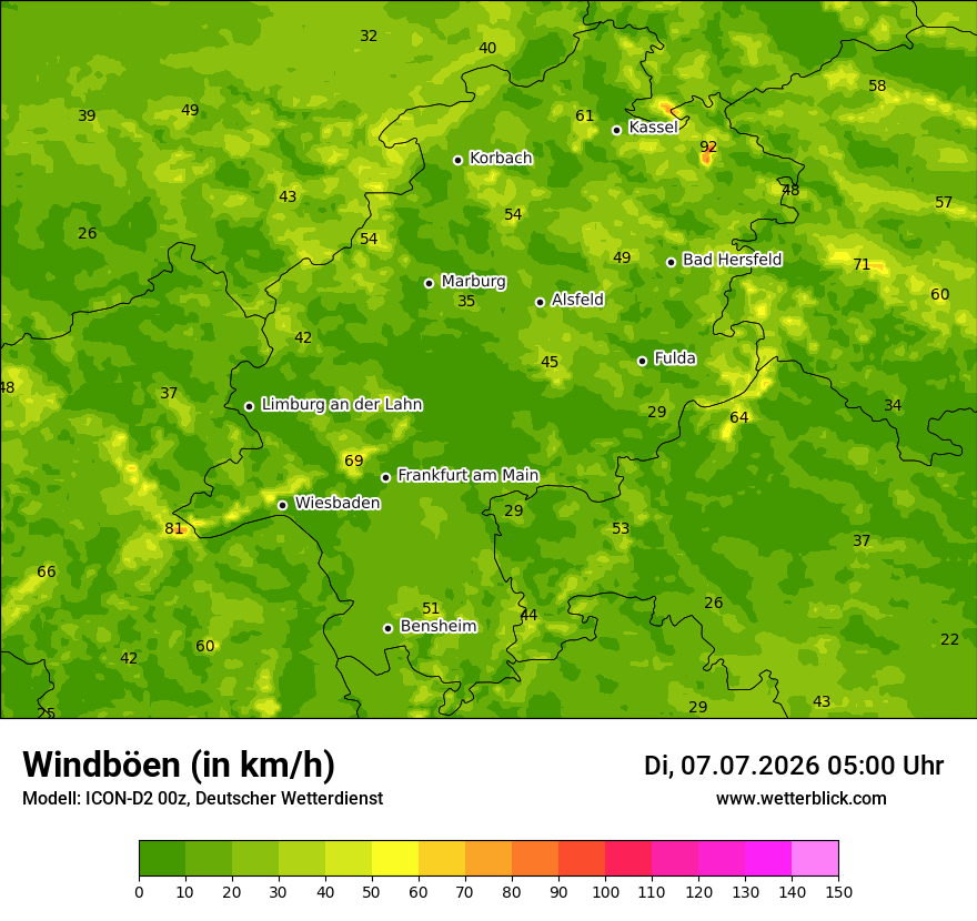 Maximale Windböen