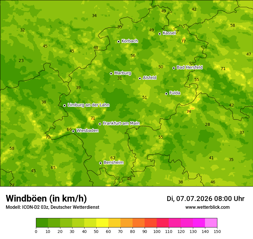 Maximale Windböen