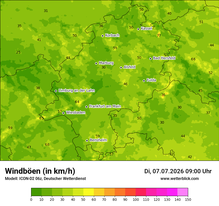 Maximale Windböen