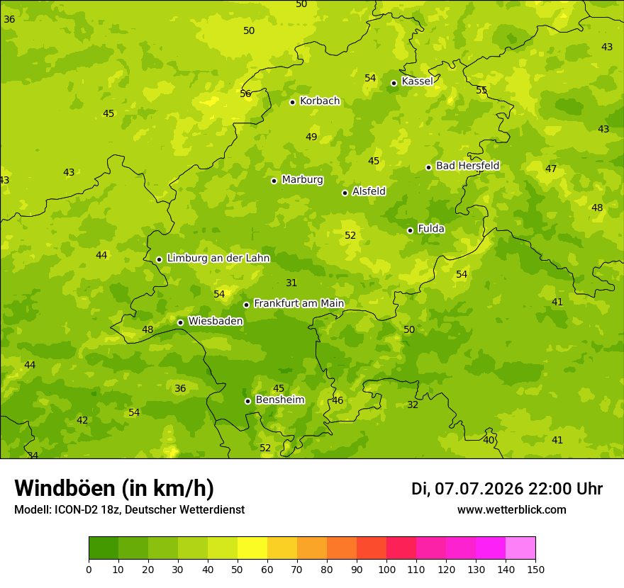 Maximale Windböen