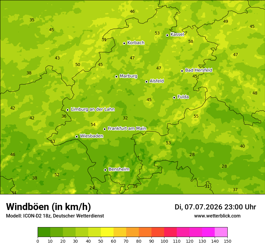 Maximale Windböen