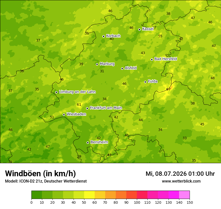 Maximale Windböen
