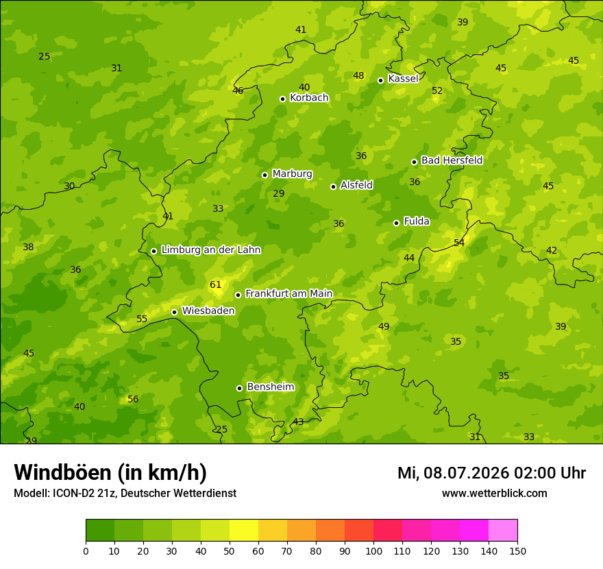 Maximale Windböen