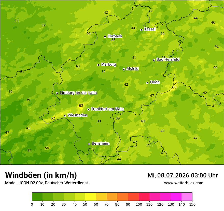 Maximale Windböen