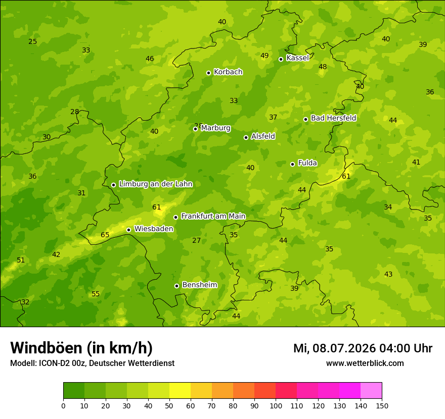 Maximale Windböen