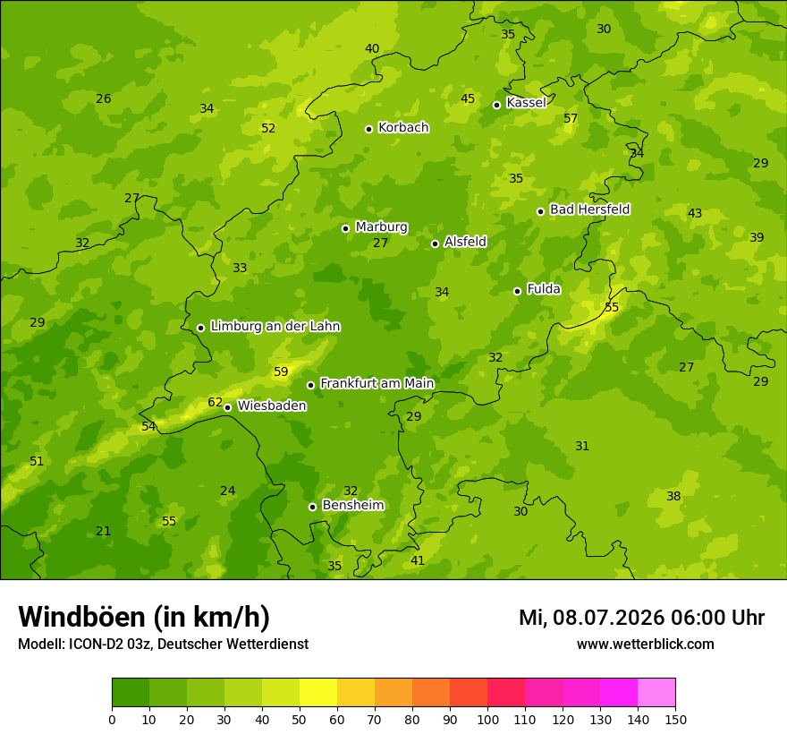 Maximale Windböen