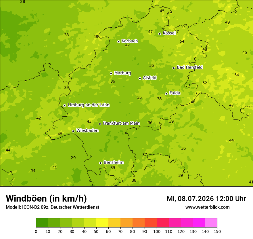 Maximale Windböen
