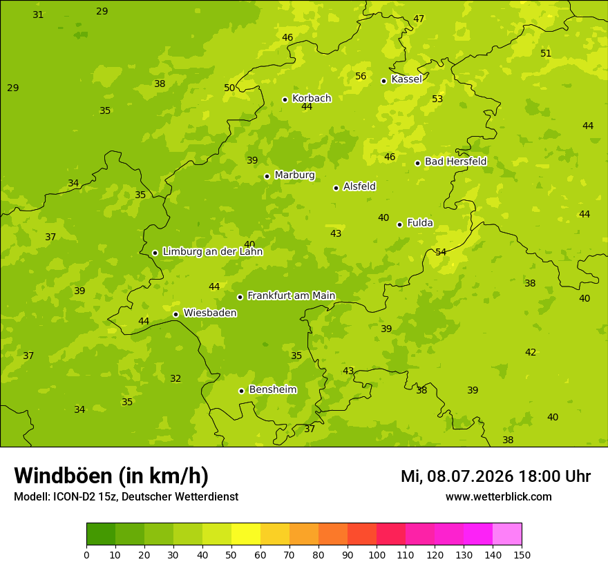 Maximale Windböen
