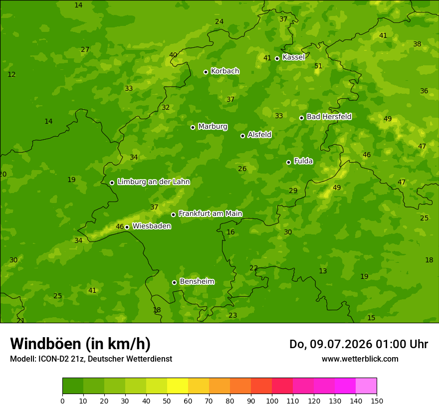 Maximale Windböen