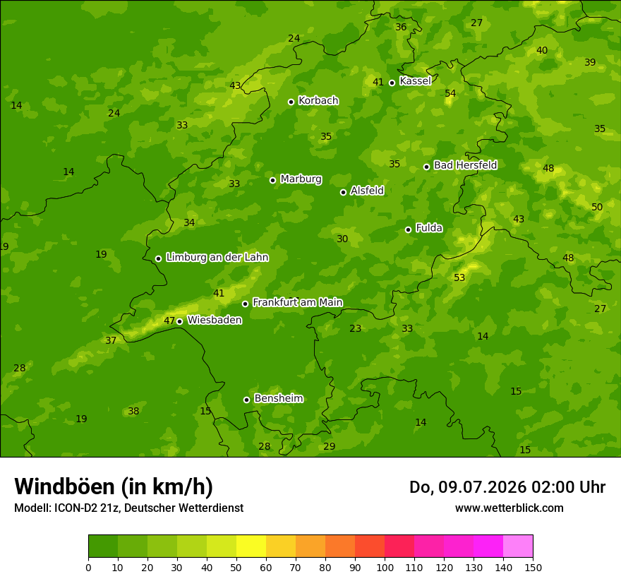 Maximale Windböen