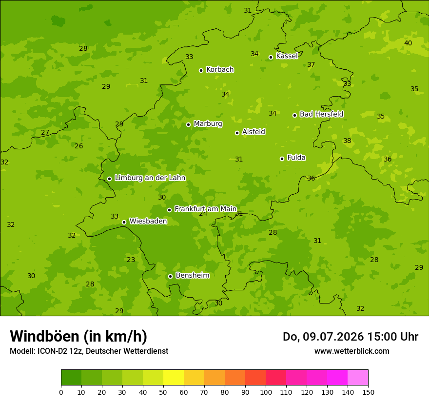 Maximale Windböen