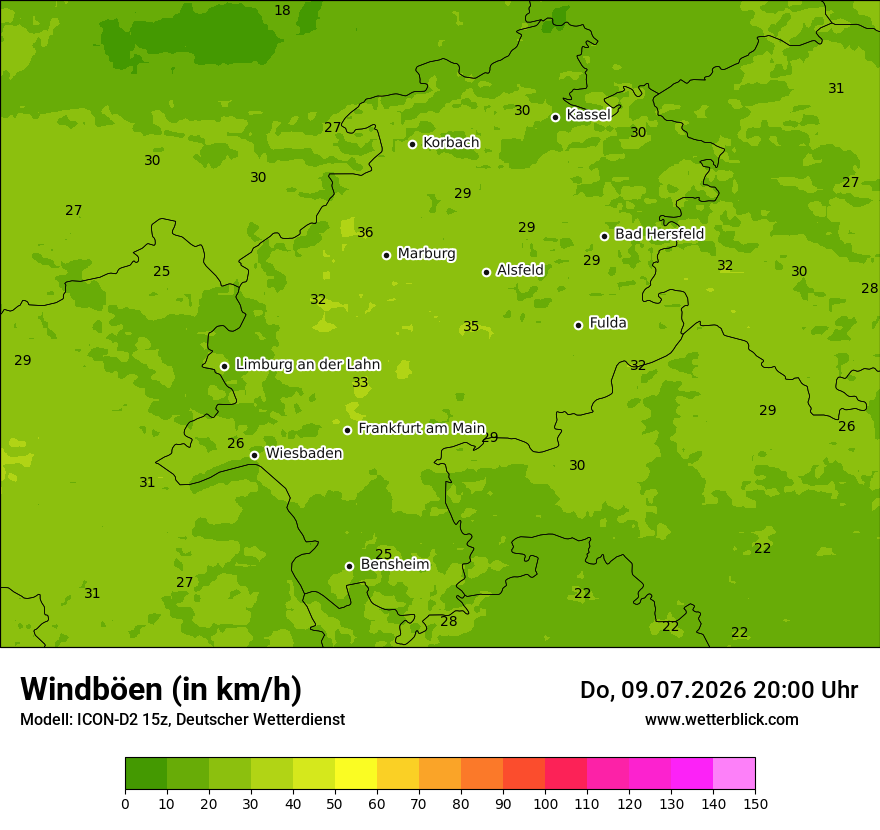 Maximale Windböen