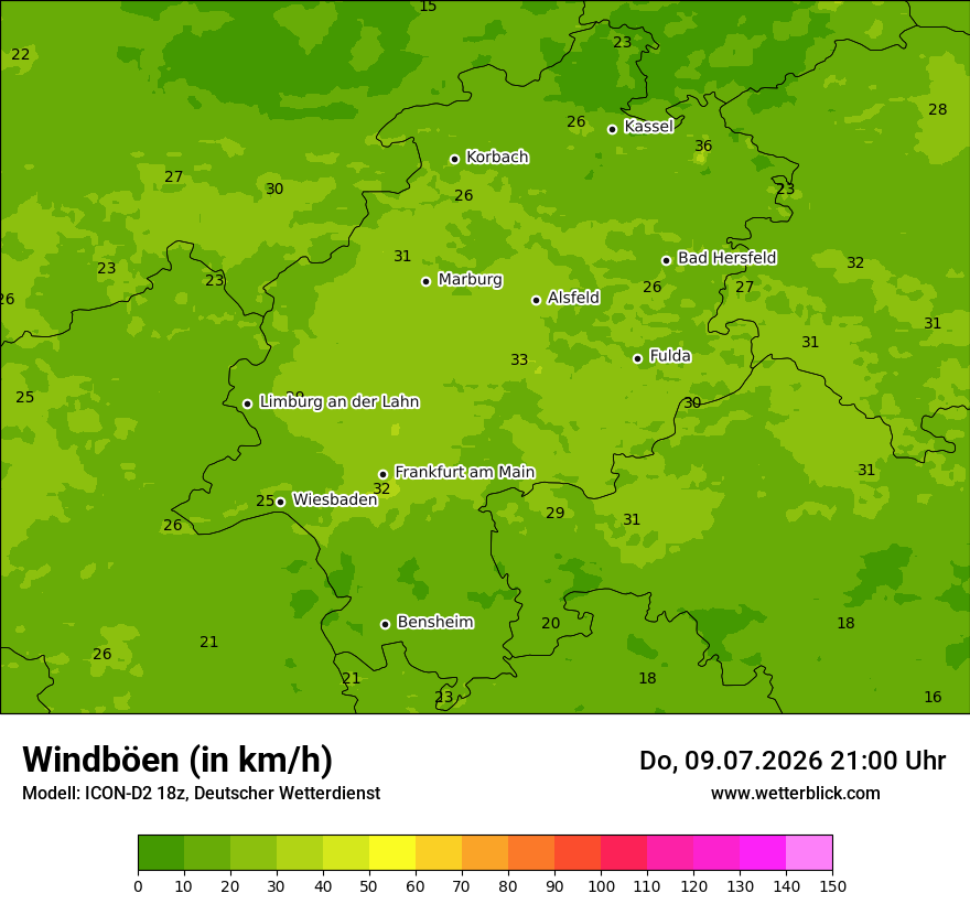 Maximale Windböen