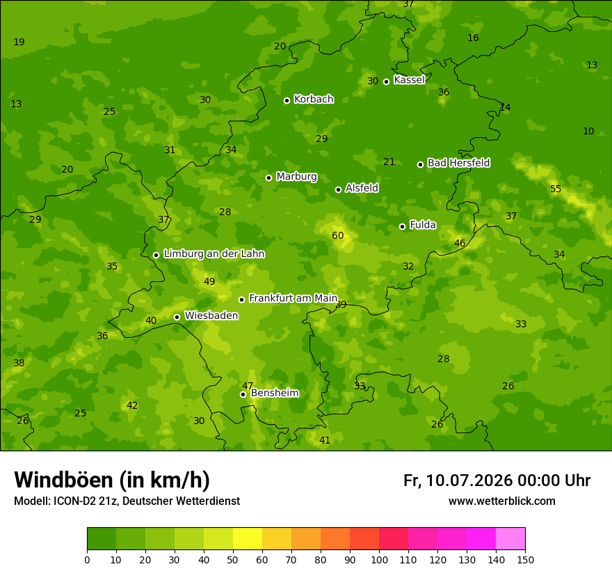 Maximale Windböen