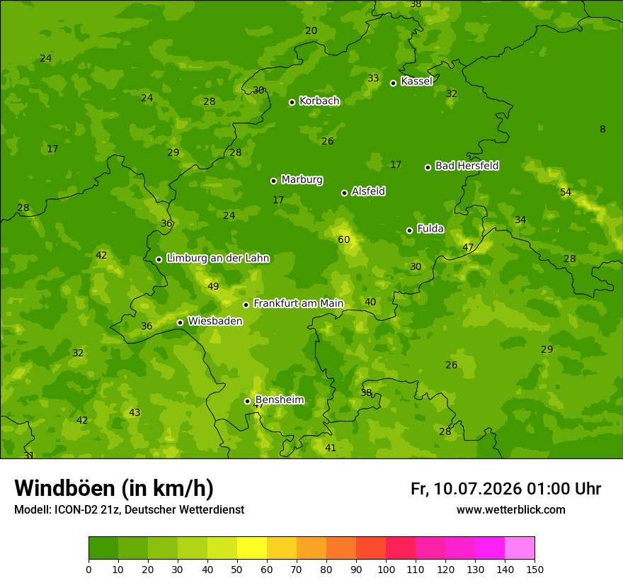Maximale Windböen