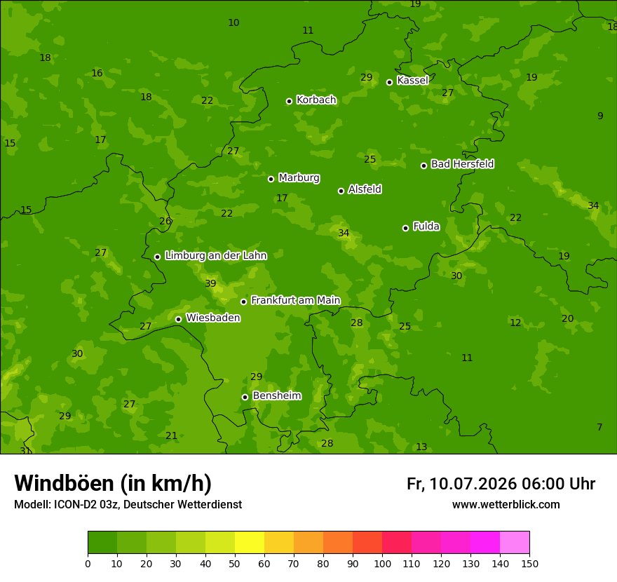 Maximale Windböen