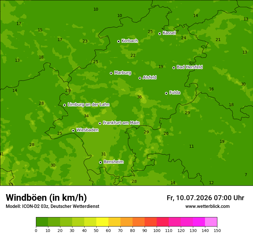 Maximale Windböen