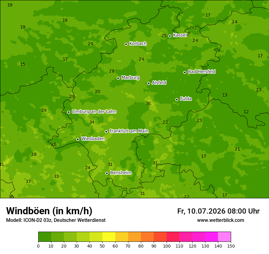 Maximale Windböen