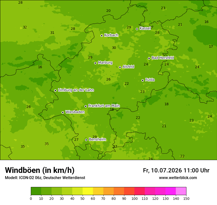 Maximale Windböen