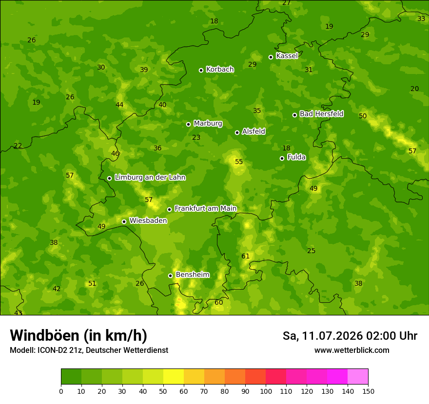 Maximale Windböen