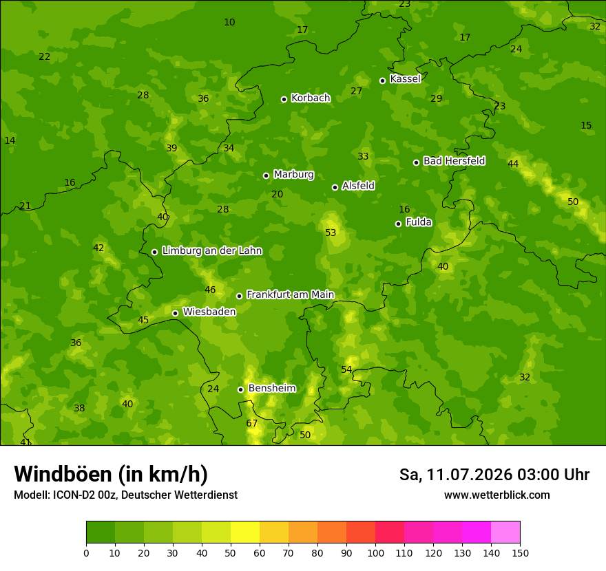 Maximale Windböen